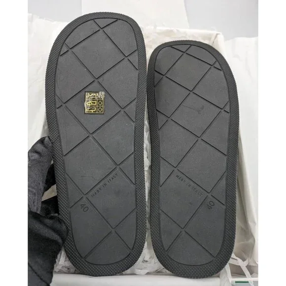 BOTTEGA VENETA Matt Rubber Slider Sandals Black Size40 - Picture 8 of 11